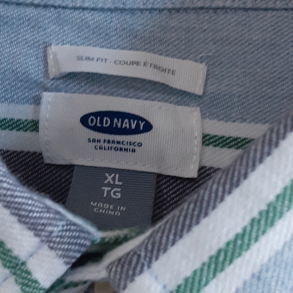 Old Navy, XL, Slim Fit, Cotton LS, Horizontal Stripe Shirt - Picture 3 of 8